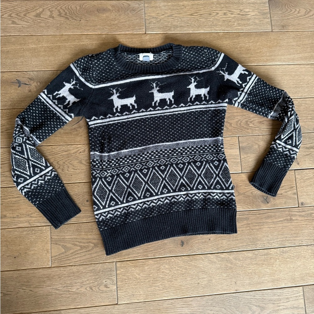 Black and White Reindeer Sweater